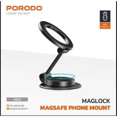 Porodo Maglock Magsafe Phone Mount - Black